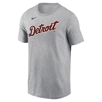T-shirt Nike gris Kerry Carpenter pour homme, motif Fuse, nom et numéro des Detroit Tigers