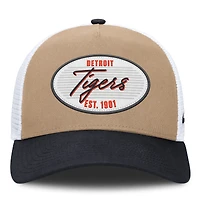 Men's Nike  Khaki/Navy Detroit Tigers Rise A-Frame Trucker Adjustable Hat