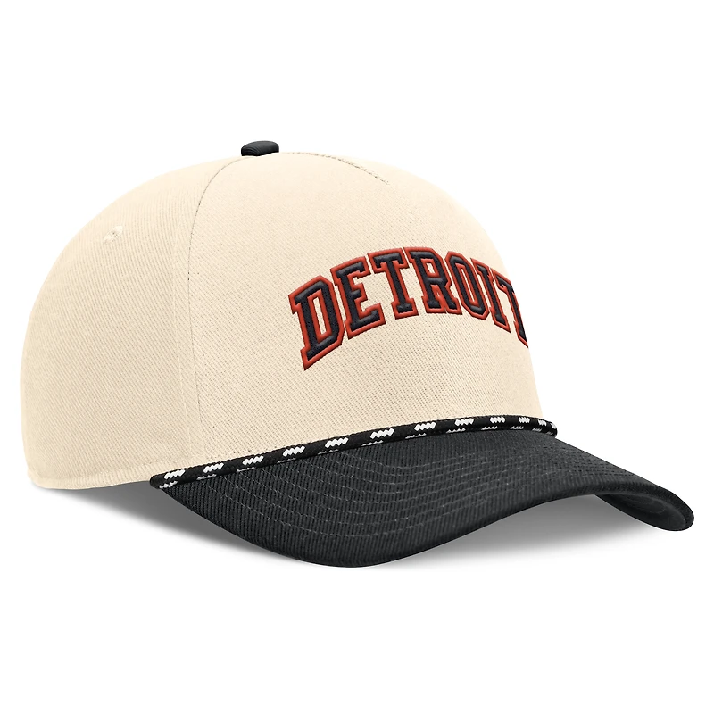 Men's Nike Natural/Black Detroit Tigers Cooperstown Collection Rise Adjustable Hat