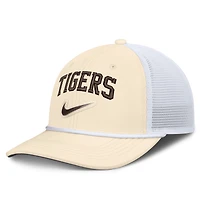 Casquette trucker ajustable Nike Detroit Tigers Rise Dri-FIT pour homme, coloris naturel/blanc.