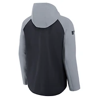 Veste Nike Detroit Tigers Authentic Collection Raglan Performance entièrement zippée bleu marine/gris pour homme