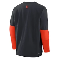 Men's Nike Navy/Orange Detroit Tigers Authentic Collection Player Dri-FIT Lightweight Pullover