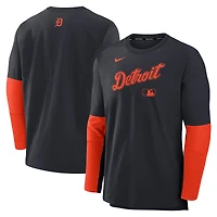 Men's Nike Navy/Orange Detroit Tigers Authentic Collection Player Dri-FIT Lightweight Pullover