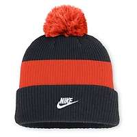 Men's Nike Navy/Orange Detroit Tigers Cooperstown Collection Peak Standard Cuffed Knit Hat with Pom