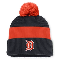 Men's Nike Navy/Orange Detroit Tigers Cooperstown Collection Peak Standard Cuffed Knit Hat with Pom