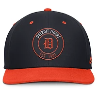 Casquette Nike Pro Dri-FIT Snapback bleu marine/orange Detroit Tigers Cooperstown Collection pour homme