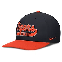 Casquette Nike Pro Performance Snapback bleu marine/orange Detroit Tigers pour homme