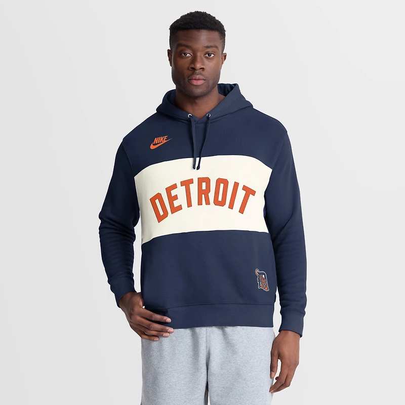Sweat à capuche Nike bleu marine pour homme, Detroit Tigers 1961-1963, collection Cooperstown Legacy, color-block