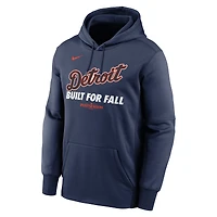 Men's Nike  Navy Detroit Tigers 2025 MLB Postseason Authentic Collection Therma Hoodie