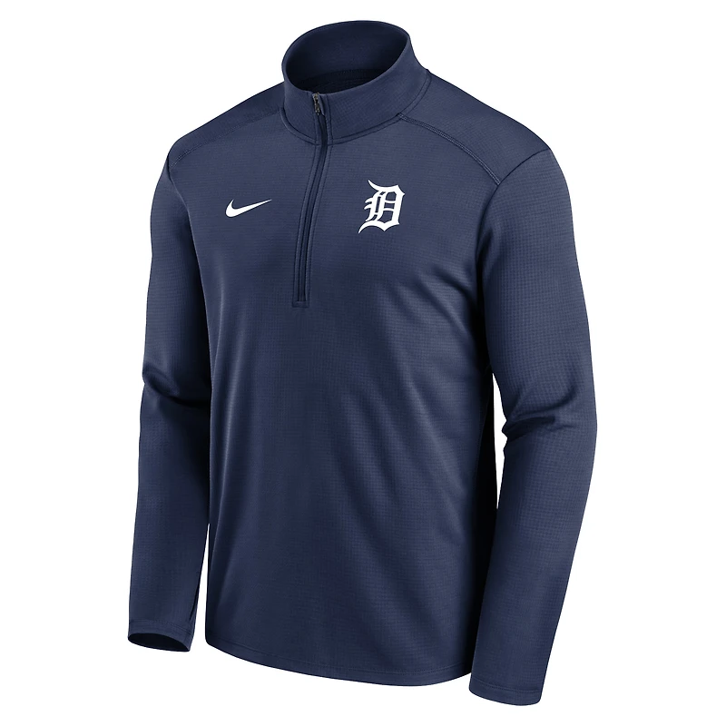 Men's Nike Navy Detroit Tigers Agility Pacer Performance Half-Zip - Top