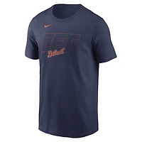Men's Nike  Navy Detroit Tigers Alternate Logo 2-Hit T-Shirt