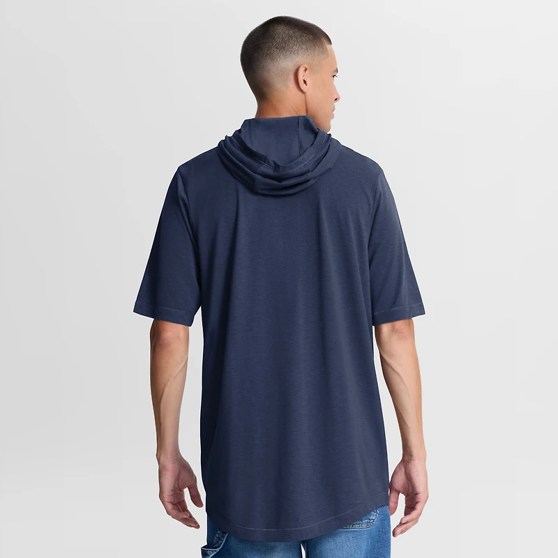 Men's Nike Navy Detroit Tigers Arched Wordmark Tri-Blend Hooded T-Shirt