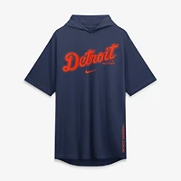 T-shirt à capuche Nike Detroit Tigers bleu marine pour homme, en mélange de trois matières.