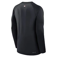 Men's Nike /Navy Detroit Tigers Authentic Collection Game Time Raglan Dri-FIT Long Sleeve T-Shirt