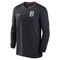Haut Nike bleu marine Detroit Tigers Authentic Collection Performance à demi-zip pour homme