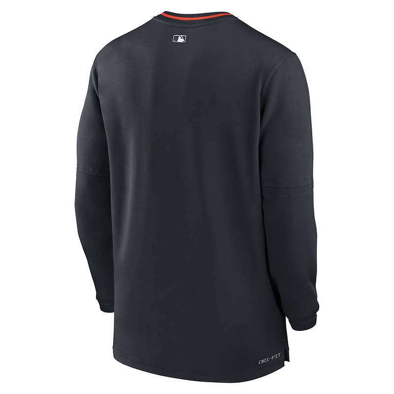 Haut Nike bleu marine Detroit Tigers Authentic Collection Performance à demi-zip pour homme
