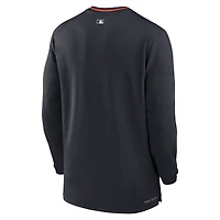 Haut Nike bleu marine Detroit Tigers Authentic Collection Performance à demi-zip pour homme
