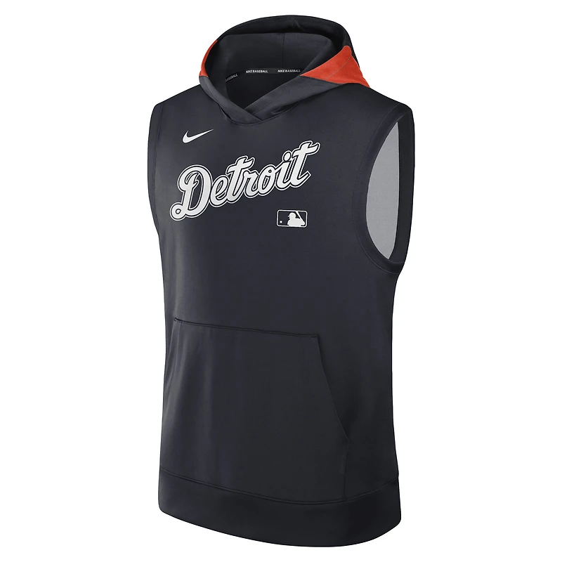 Men's Nike Navy Detroit Tigers Authentic Collection Performance Sleeveless Pullover Hoodie