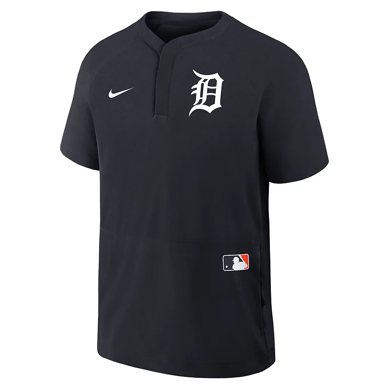 Men's Nike Navy Detroit Tigers Authentic Collection Raglan Short Sleeve Windshirt