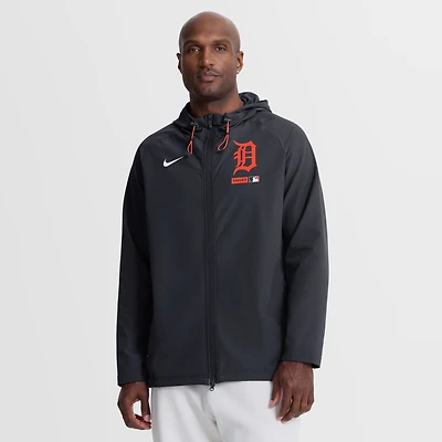 Men's Nike Navy Detroit Tigers Authentic Collection Raglan Therma-FIT Full-Zip Hooded Jacket