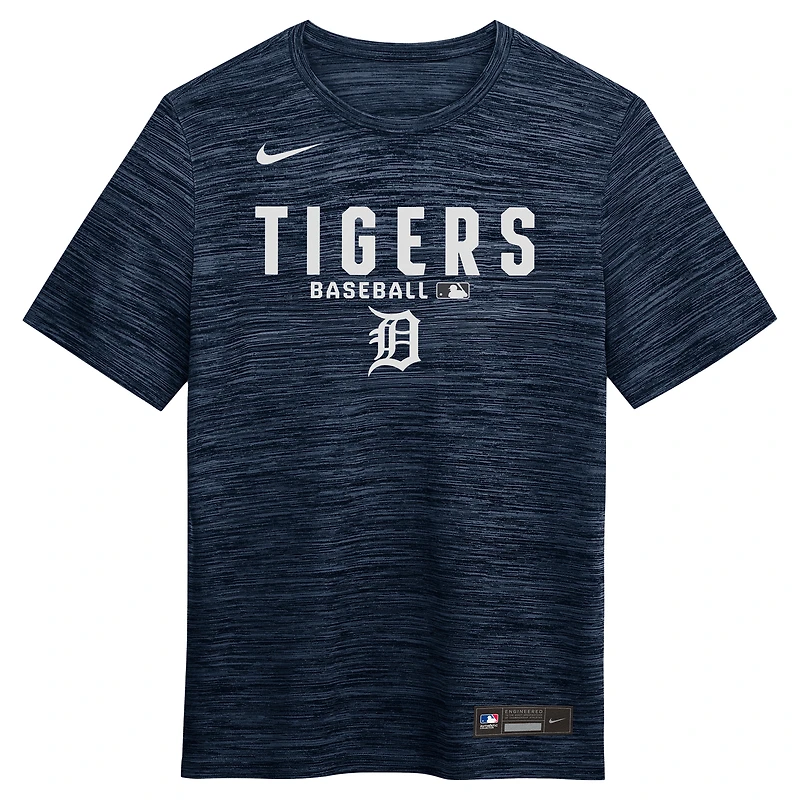 T-shirt Nike Velocity Dri-FIT pour homme, collection authentique Detroit Tigers, bleu marine