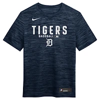 T-shirt Nike Velocity Dri-FIT pour homme, collection authentique Detroit Tigers, bleu marine