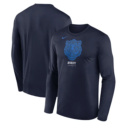 T-shirt à manches longues Nike bleu marine Detroit Tigers City Connect Legend Dri-FIT pour homme