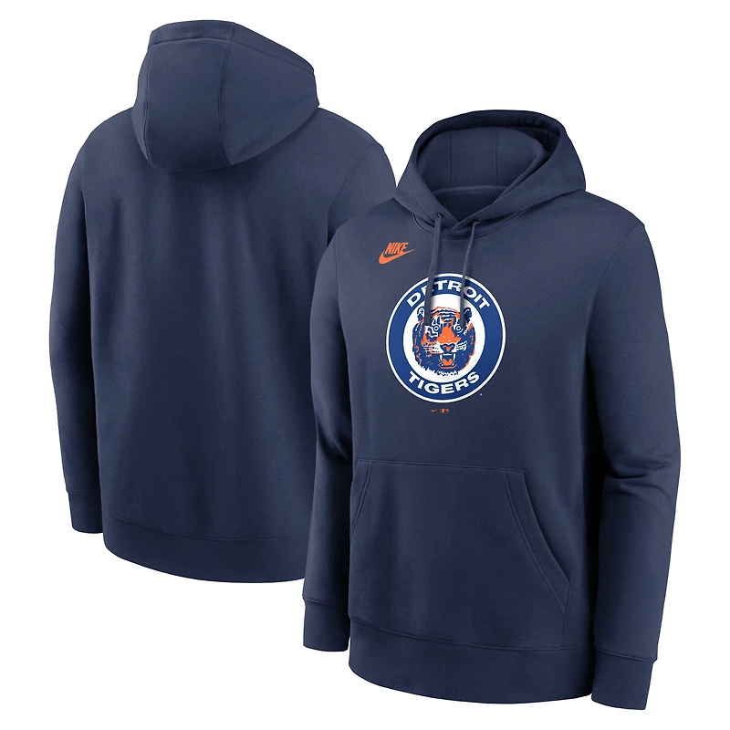 Sweat à capuche Nike Detroit Tigers Cooperstown Collection Logo Club bleu marine pour homme