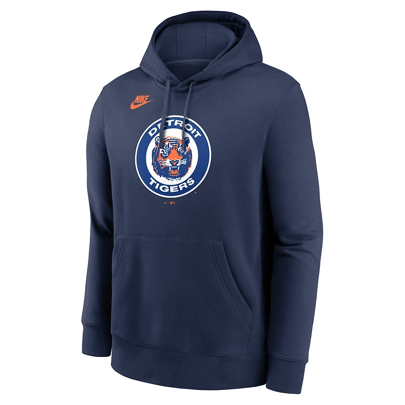 Sweat à capuche Nike bleu marine Detroit Tigers Cooperstown Collection Logo Club pour homme