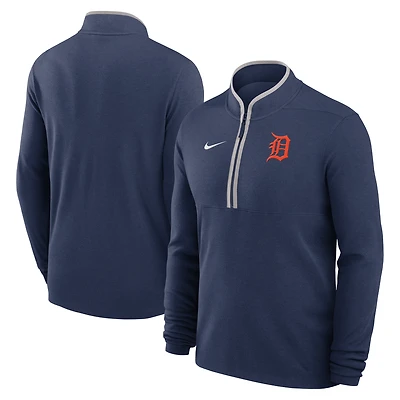 Pull-over Nike Detroit Tigers Dri-FIT Victory demi-zip bleu marine pour homme
