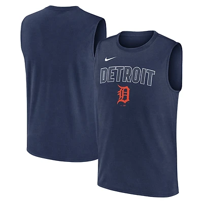 Débardeur Nike bleu marine Detroit Tigers Knockout Dri-FIT Muscle pour homme
