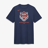 Men's Nike  Navy Detroit Tigers Tri-Blend Logo T-Shirt