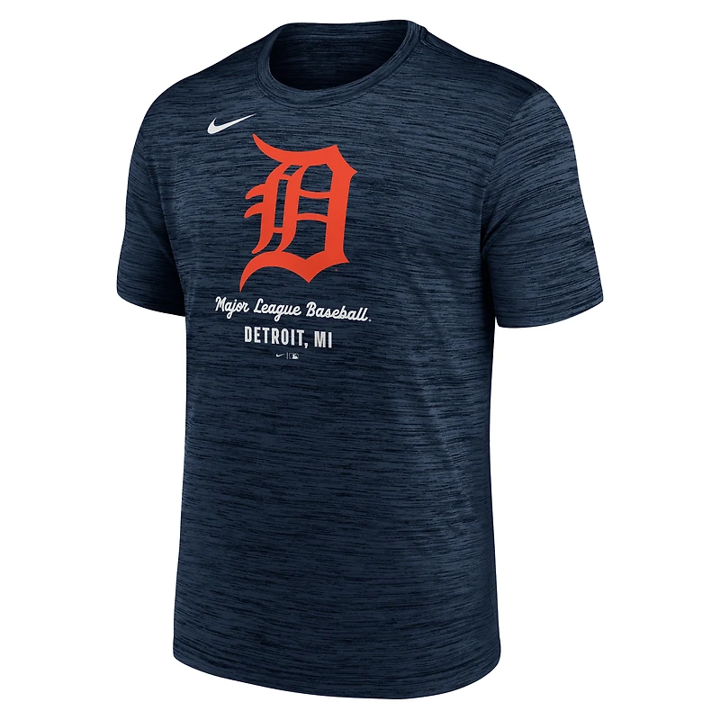T-shirt Nike bleu marine Detroit Tigers Velocity Performance pour homme