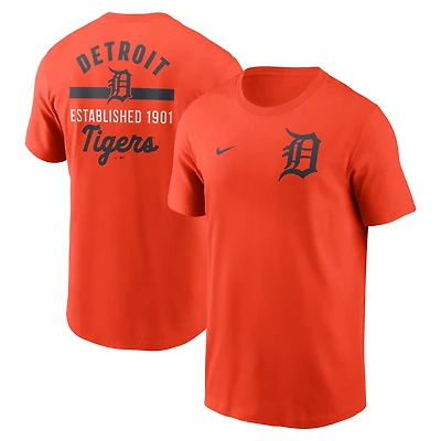 T-shirt Nike orange Detroit Tigers 2-Hit pour homme