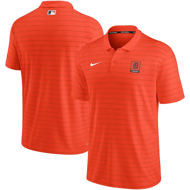 Polo en piqué rayé performance Nike Detroit Tigers Authentic Collection pour homme orange