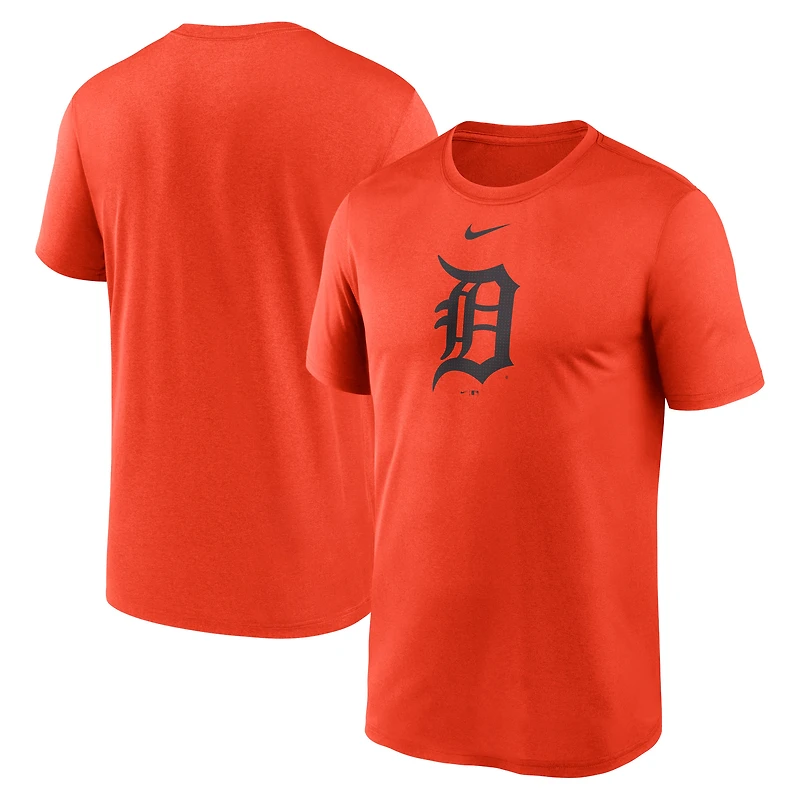 T-shirt Nike orange Detroit Tigers Legend Fuse Dri-FIT pour homme avec grand logo