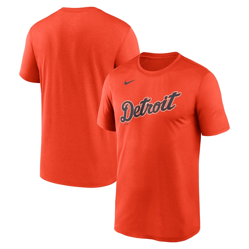 T-shirt Nike orange Detroit Tigers New Legend Wordmark Dri-FIT pour homme
