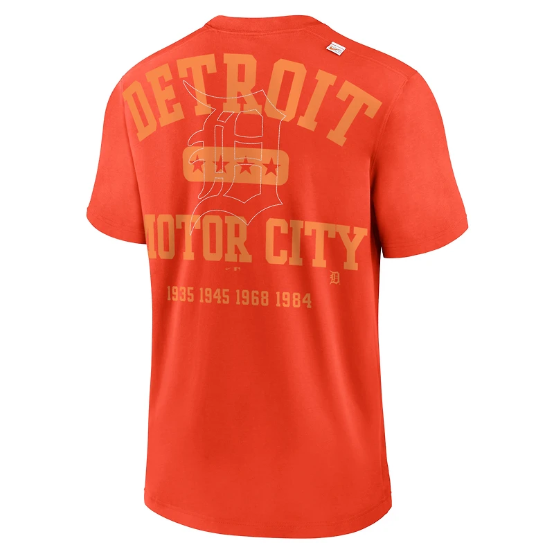 T-shirt Nike orange Detroit Tigers Statement Game Over pour homme