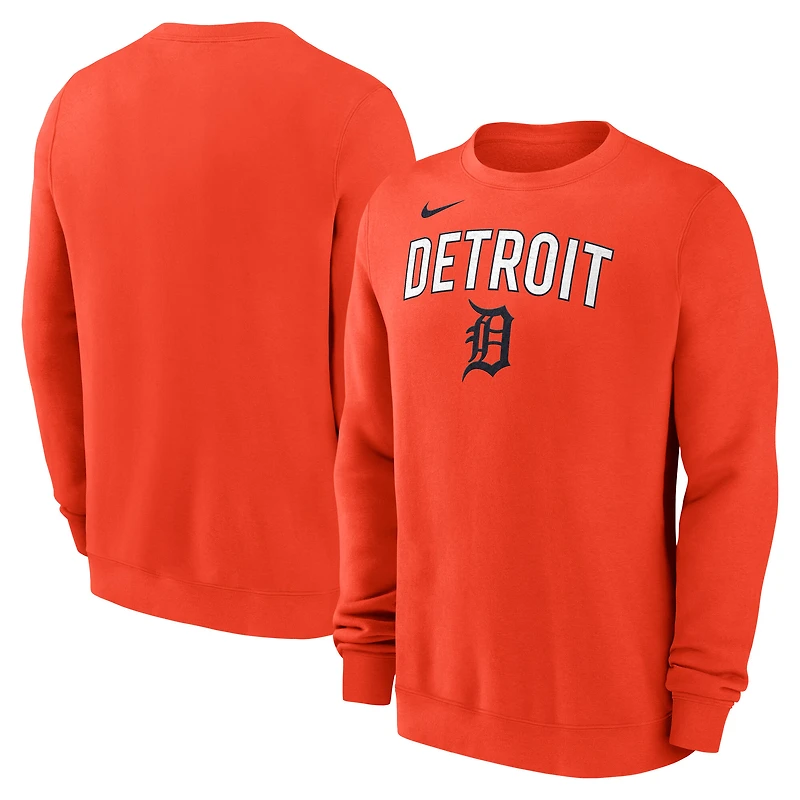 Sweat-shirt Nike orange Detroit Tigers pour homme