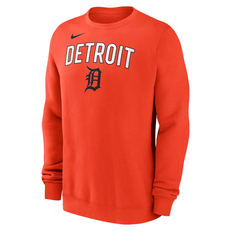 Sweat-shirt Nike orange Detroit Tigers pour homme