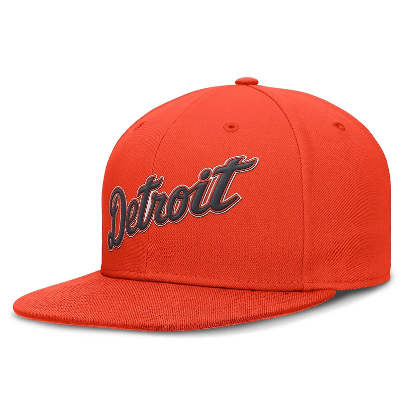 Men's Nike Orange Detroit Tigers Wordmark Dri-FIT Round Bill True Fitted Hat