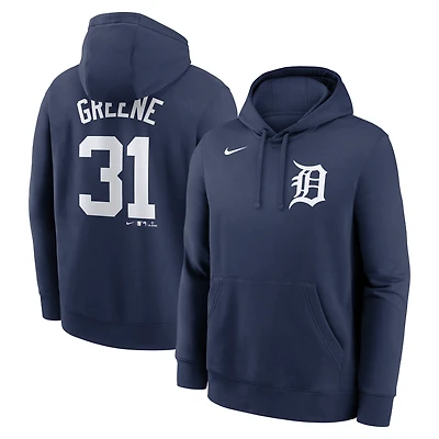 Sweat à capuche Nike Riley Greene bleu marine Detroit Tigers avec nom et numéro de joueur