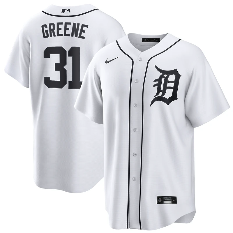 Maillot Nike Riley Greene blanc pour homme, réplique à domicile des Detroit Tigers