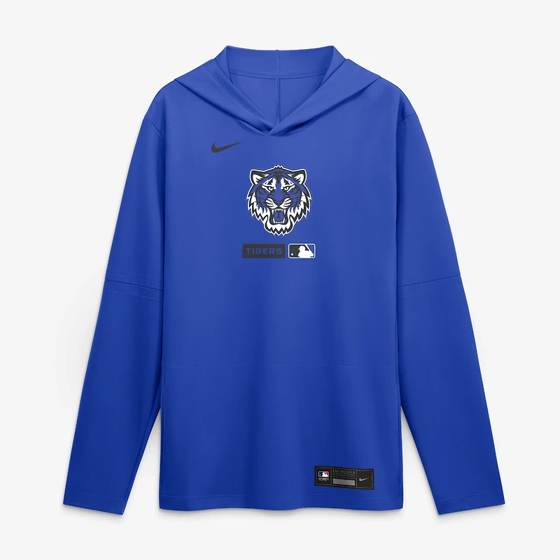 Men's Nike Royal Detroit Tigers City Connect Dri-FIT Long Sleeve Hooded T-Shirt