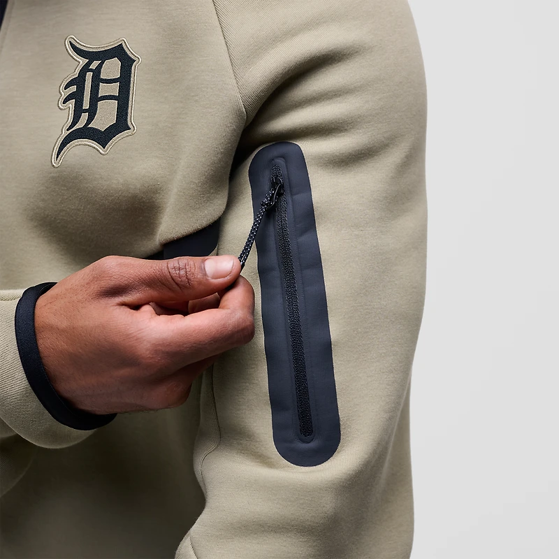 Men's Nike Tan Detroit Tigers Tech Fleece Windrunner Full-Zip Hoodie Jacket