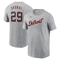 T-shirt Nike Tarik Skubal gris pour homme, avec nom et numéro Fuse des Detroit Tigers