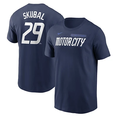 Men's Nike Tarik Skubal Navy Detroit Tigers 2024 City Connect Fuse Name & Number T-Shirt