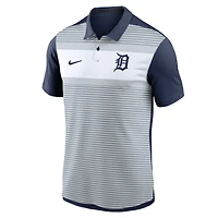 Polo Nike Dri-FIT à rayures blanc/bleu marine des Detroit Tigers pour homme
