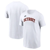 Men's Nike White Detroit Tigers Cooperstown Collection Wordmark T-Shirt