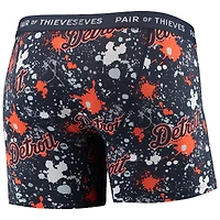 Lot de 2 boxers super ajustés pour homme Paire voleurs orange/bleu marine Detroit Tigers